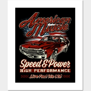 American Muscle Car Speed and Power I Posters and Art